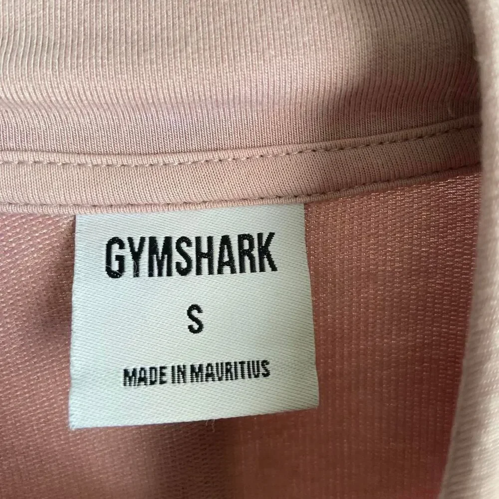Pink lavender Gymshark quarter zip cropped sweatshirt size S